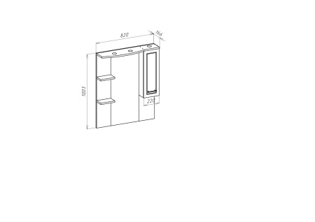 Зеркало-шкаф (78х100) Bellezza Коралл 4612014002015